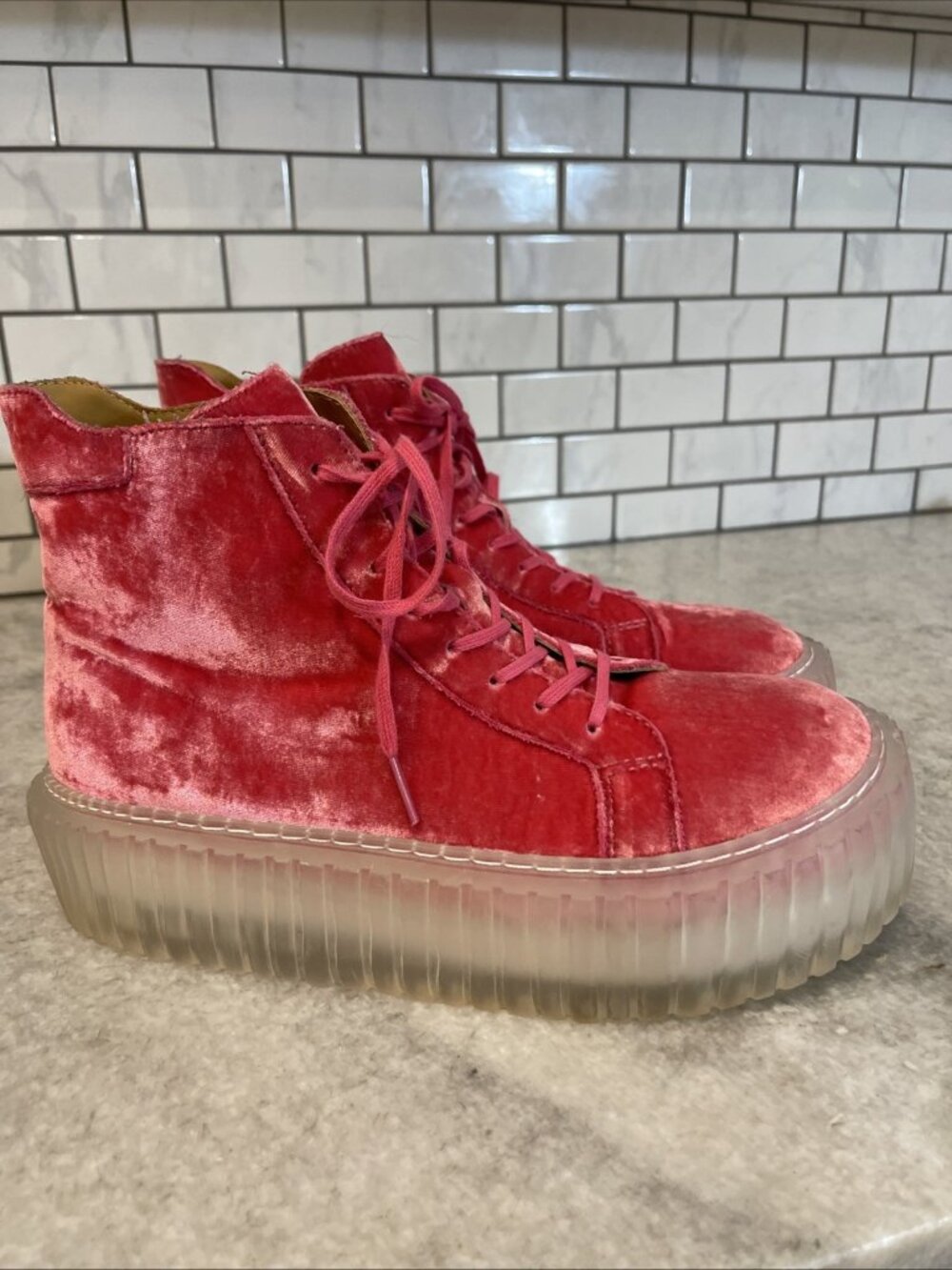 Rundholz Boots Sneakers Womens Size 9 Eur 39 Pink Kiss Velvet Avant Garde Shoes